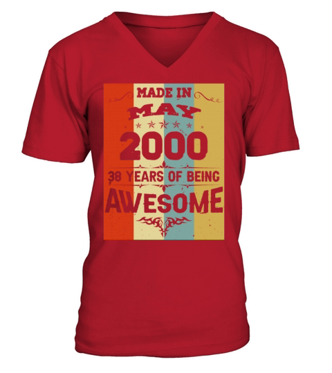 May 2000 Vintage Birthday Present V-Neck T-shirt