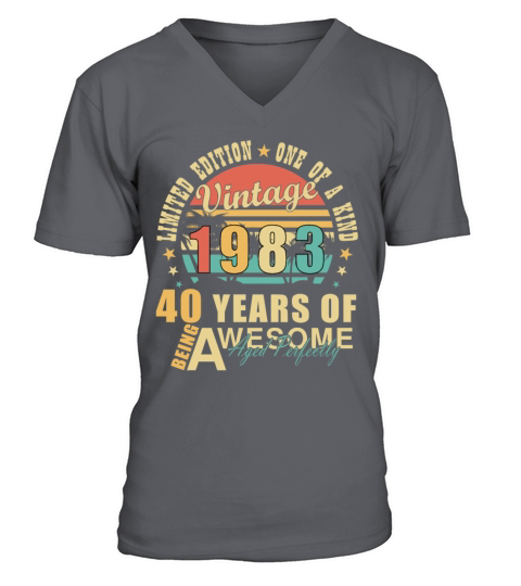 Vintage 40 Years 1983 40 Years Awesome V-Neck T-shirt