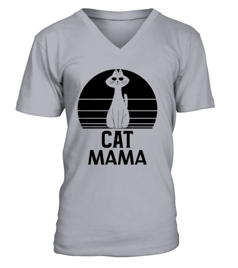 Vintage Eighties Style Distressed Cat Mom Shirt V-Neck T-shirt