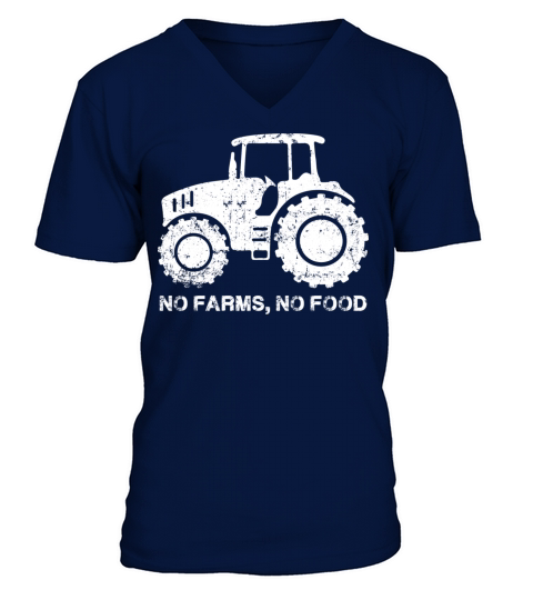 Vintage No Farms No food V-Neck T-shirt