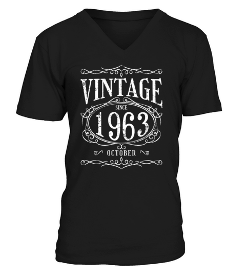 Vintage since October 1963 - Birthday Present V-Neck T-shirt