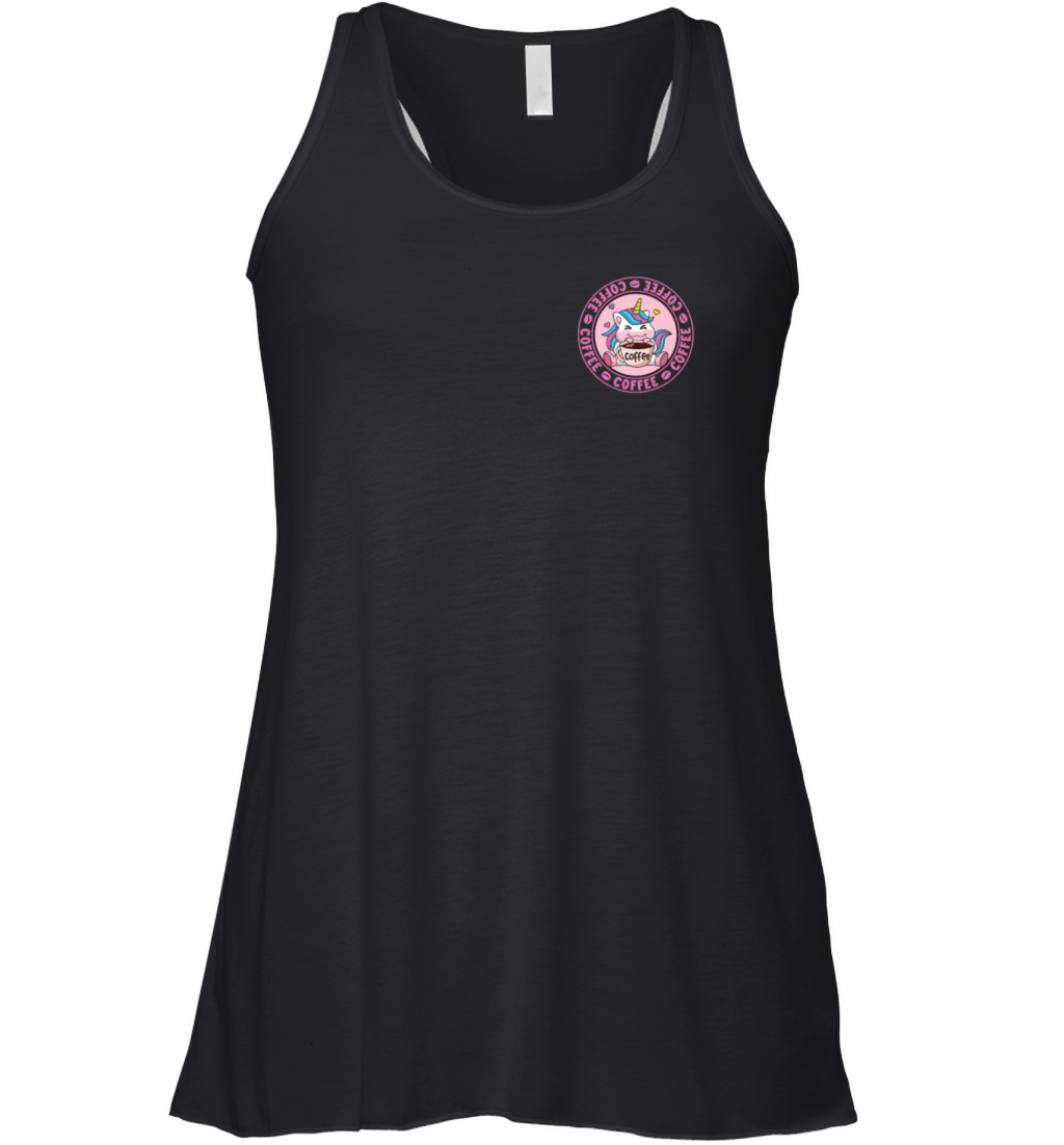 Coffee Unicorn Logo Emblem Barista Queen Latte Women's Flowy Tank Top