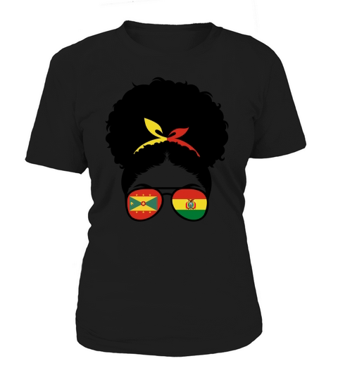Grenada and Bolivia Mix Afro Bun Half Bolivian Grenadian Women's T-Shirt