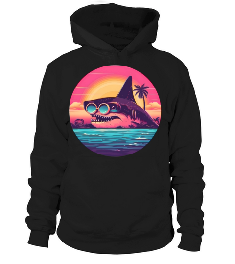 80s 90s Style Shark Vintage Hoodie Unisex