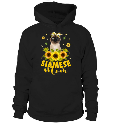 Cute Siamese Mom Cat Sunflowers Bandana Mothers Day Women Hoodie Unisex