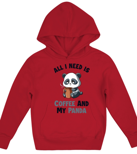 Coffee and my Panda Barista Queen Latte Art Coffee Kids Hoodie