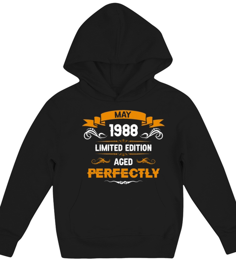 May 1988 Vintage Birthday Present Kids Hoodie