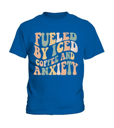 Fueled By Iced Coffee and Anxiety Kids T-Shirt