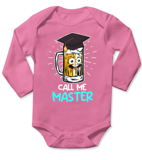 Call me Master Beer University Masters Degree Long Sleeve Baby One-Piece