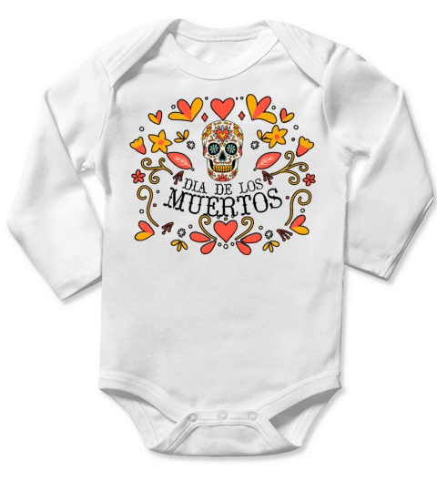 Dia De Los Muertos Day Of Dead Mexican Long Sleeve Baby One-Piece