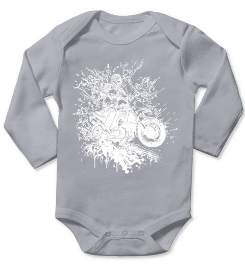 Motorcycling Vintage Splash Rider Style Long Sleeve Baby One-Piece