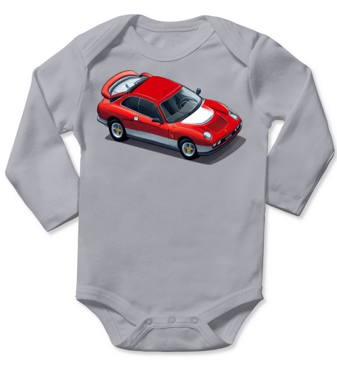 Red Racer Car Long Sleeve Baby One-Piece
