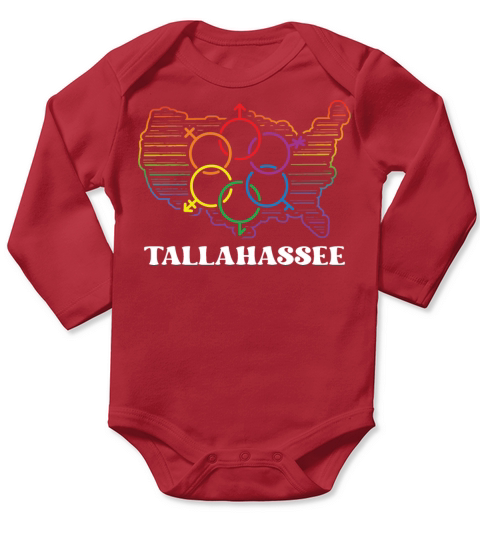 Tallahassee Pride Flag Pride Month LGBTQ Flag LGBT Long Sleeve Baby One-Piece