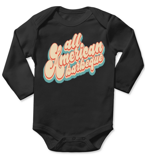 Vintage Classic All American Barbeque 4th of July Long Sleeve Baby One-Piece