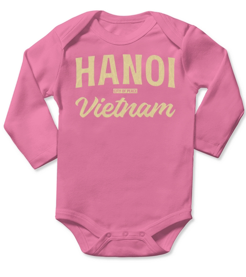 Vintage Hanoi Vietnam Typography Design Long Sleeve Baby One-Piece