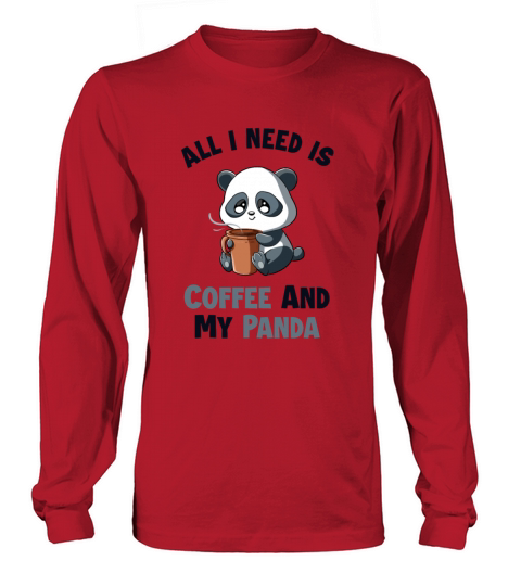Coffee and my Panda Barista Queen Latte Art Coffee Long sleeved Unisex