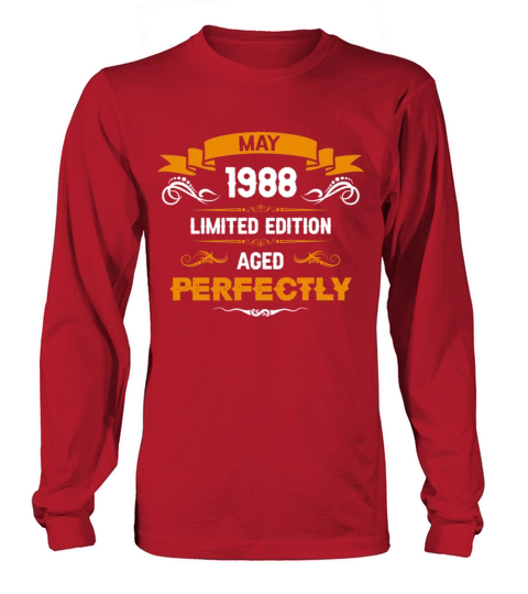 May 1988 Vintage Birthday Present Long sleeved Unisex
