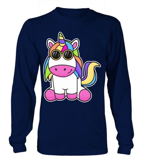 Unicorn With Sunglasses Long sleeved Unisex