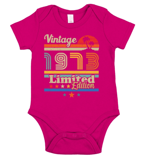 50th birthday december 1973 vintage 1973 Short Sleeve Baby One-Piece
