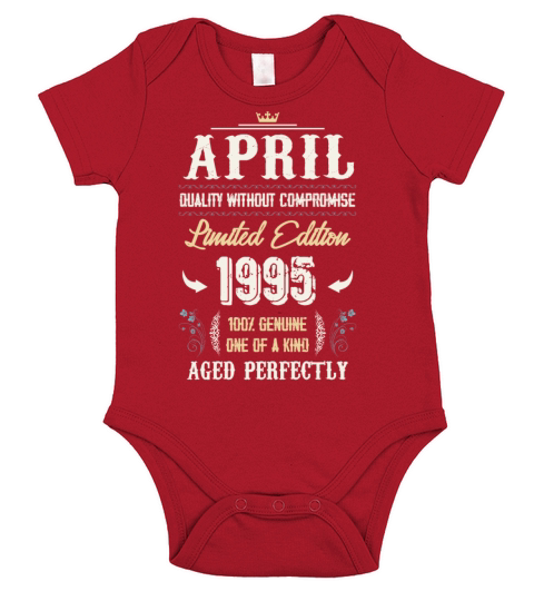April 1995 Vintage Birthday Present Short Sleeve Baby One-Piece