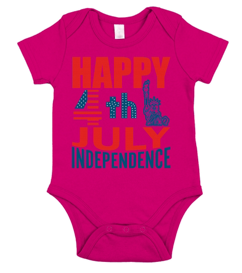 Happy 4th July Independence Short Sleeve Baby One-Piece