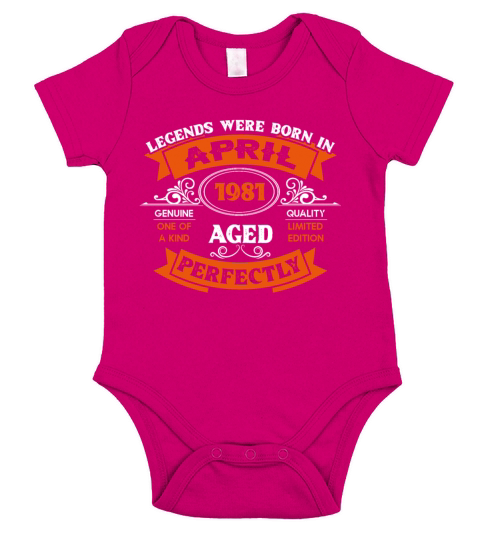 Legends Were Born In April 1981 Birthday Short Sleeve Baby One-Piece