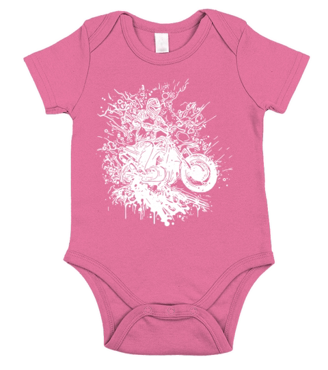 Motorcycling Vintage Splash Rider Style Short Sleeve Baby One-Piece