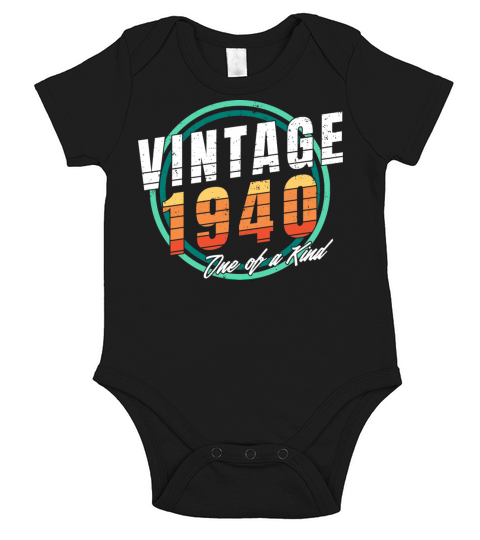 Vintage 1940 Shirt for Men Women 83 Year Old 83rd Short Sleeve Baby One-Piece