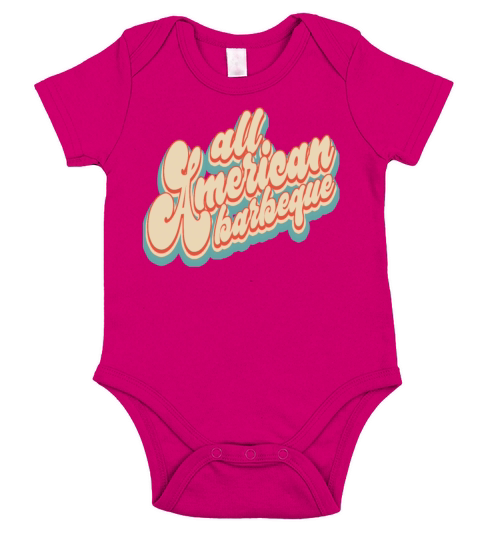 Vintage Classic All American Barbeque 4th of July Short Sleeve Baby One-Piece