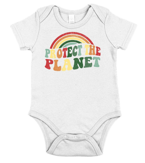 Vintage Classic Earth Day - Protect the Planet Short Sleeve Baby One-Piece