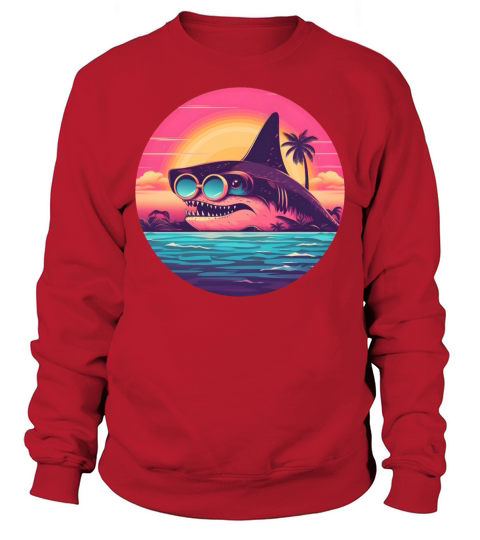 80s 90s Style Shark Vintage Sweatshirt Unisex