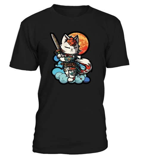 Female Samurai Cat Vintage T-Shirt Unisex