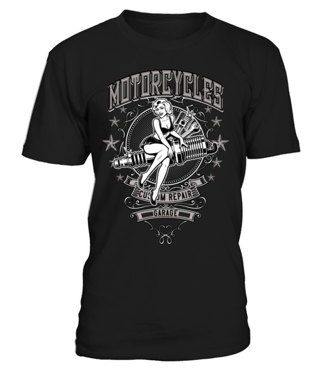 Pin Up Motorcycle Garage Workshop T-Shirt Unisex