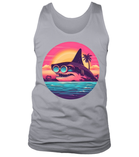 80s 90s Style Shark Vintage Tank Top Unisex