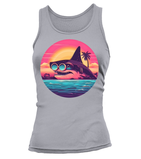 80s 90s Style Shark Vintage Tank top Woman