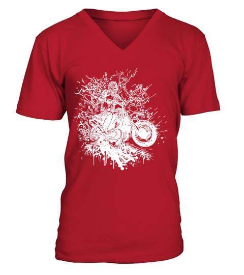 Motorcycling Vintage Splash Rider Style V-Neck T-shirt