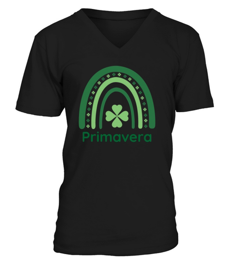 Primavera Clover Charm Boho Rainbow V-Neck T-shirt