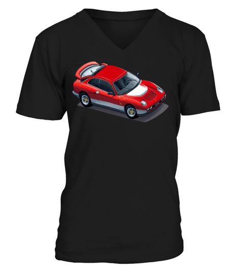 Red Racer Car V-Neck T-shirt