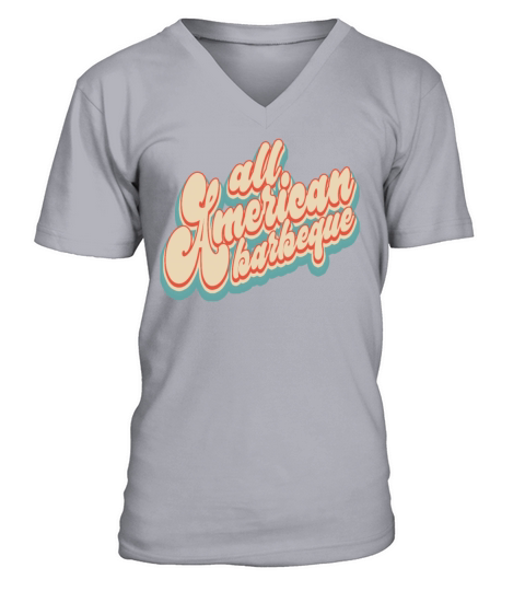 Vintage Classic All American Barbeque 4th of July V-Neck T-shirt