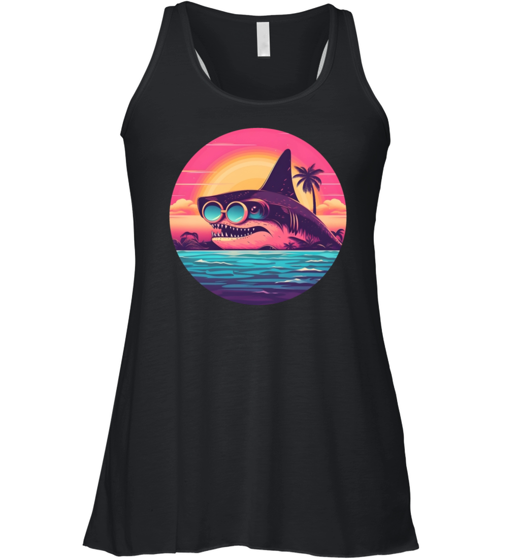 80s 90s Style Shark Vintage Women's Flowy Tank Top