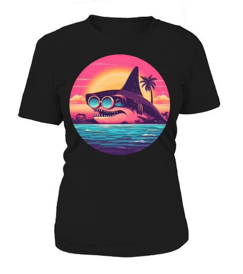 80s 90s Style Shark Vintage Women's T-Shirt