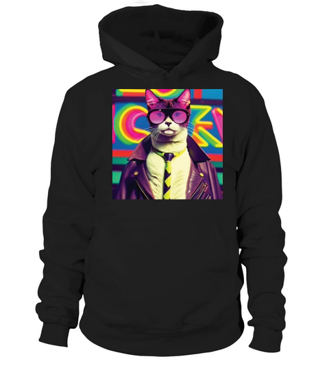 cat daddy black cat vintage eighties style Hoodie Unisex
