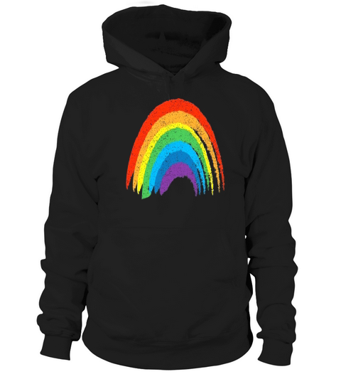 Vintage Retro Rainbow Classic Distressed Design Hoodie Unisex