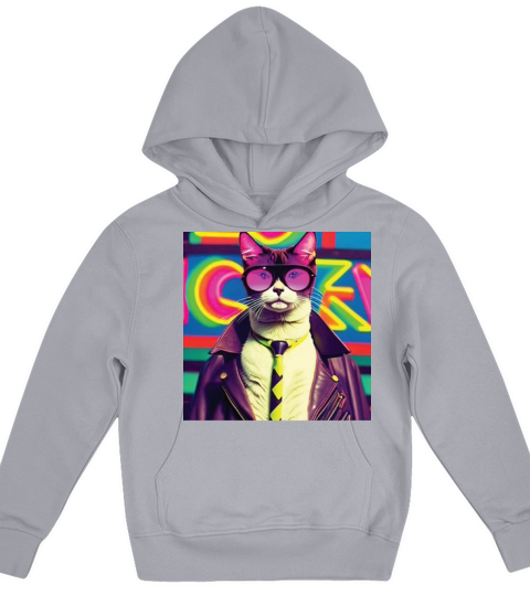 cat daddy black cat vintage eighties style Kids Hoodie
