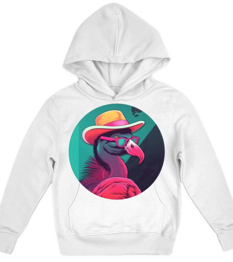Flamingo Lovers Retro 80s 90s Style Kids Hoodie