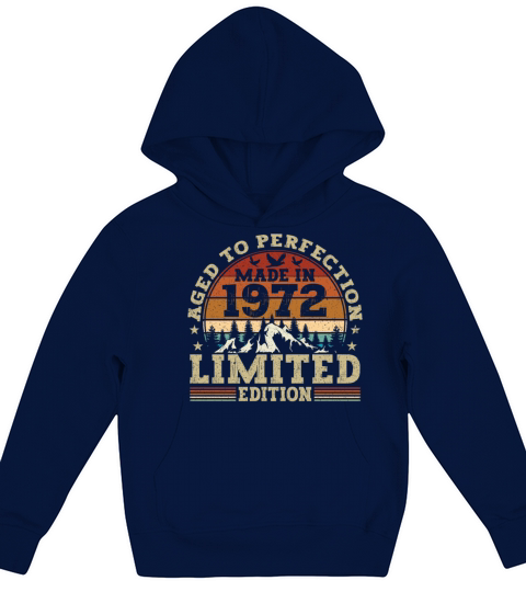 Vintage 1972 Retro Birthday Gift Kids Hoodie