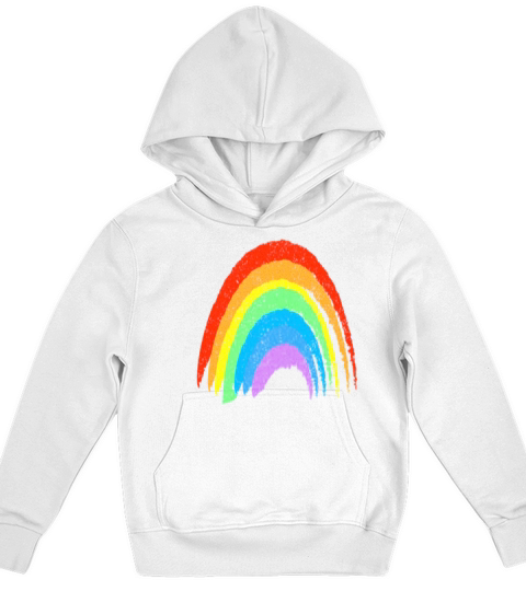 Vintage Retro Rainbow Classic Distressed Design Kids Hoodie
