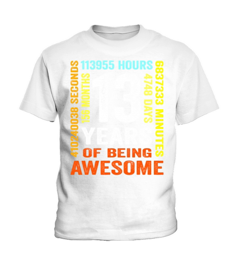 13th Birthday 13 Years Old Vintage 156 Months Boy Kids T-Shirt