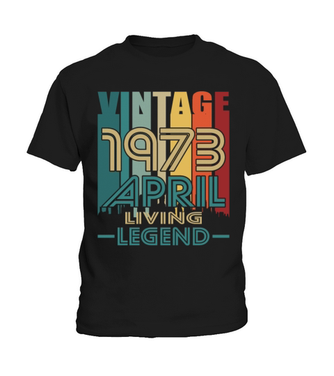 50th birthday april 1973 vintage 1973 Kids T-Shirt