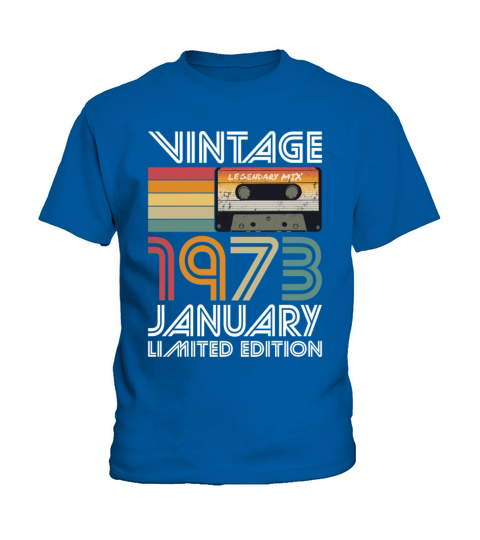 50th birthday january 1973 vintage 1973 Kids T-Shirt